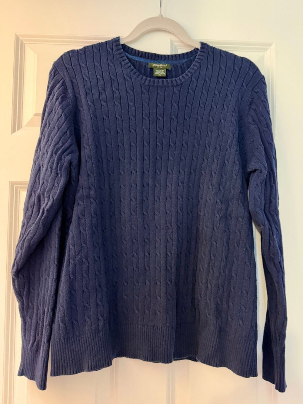 Eddie Bauer| Women’s Cable Knit Crewneck Sweater | Navy Blue | Size XL